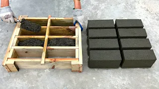 Produce many bricks for 1 cement brick mold made of wood