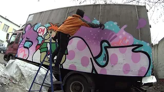 Долгожданное граффити, Москва! Карлсон,который живет на Fotonе. НА КОЛЁСАХ 7 серия.