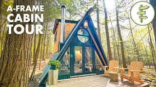 Beautiful Tiny A-Frame Cabin in the Forest & Off the Grid - Full Tour