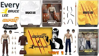 **see newer video** Every Super7 Ultimates Bruce Lee Wave 1 & 2 Comparison List plus ReAction Figure