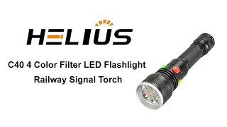 Helius C40 4 Color Filter LED Flashlight Railway Signal Torch video