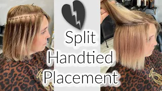 Split Hand tied Placement Wholy Sewn Method // Wholy Hair