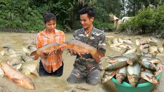 Life Of Couple In Love - Harvesting Much Big Fish | Smoked Fish Processing.