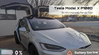 Tesla Model X P100D 70MPH Highway Range Test