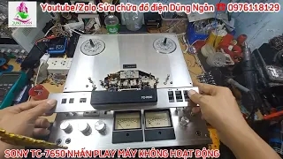 Sửa chữa đầu băng cối #Sony #TC_7650 lỗi nhấn nút play máy không hoạt động, một vế nghẹt tiếng