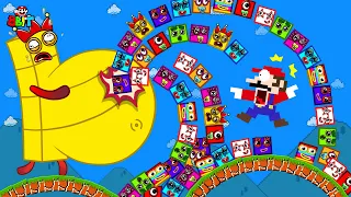 Ultimate Clash: Can Mario Escape vs Giant Numberblocks Pregnant Maze Mix level up | Game Animation