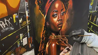 How to Paint a Black Woman | Acrylic Painting | Portrait Painting