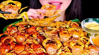 ASMR FRIED CRABS Mukbang 🦀 CRUNCHY Eating sounds