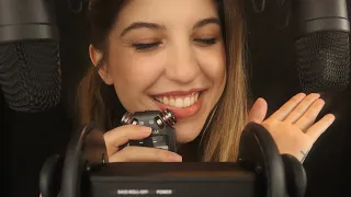 ASMR Repeating My Intro ✨ MIC COMPARISON - WHICH IS YOUR FAV?? 3Dio, Tascam, & Rode NT1s 🥰