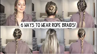 6 WAYS TO WEAR ROPE BRAIDS! | SHORT, MEDIUM, AND LONG HAIRSTYLES