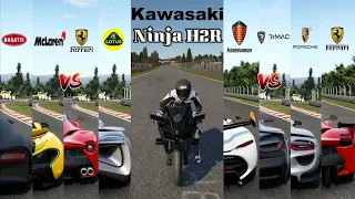 Kawasaki Ninja H2R VS HyperCars | Drag Race | Rematch With Fully Upgraded Performance | 4K 60 FPS |