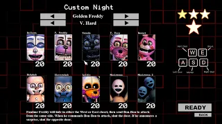 Five Nights At Freddy's Sister Location 10/20 mode (Golden Freddy mode) Complete!