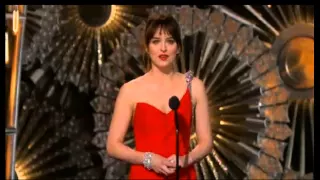 The Oscars: Dakota Johnson presenting Adam Levine's performance