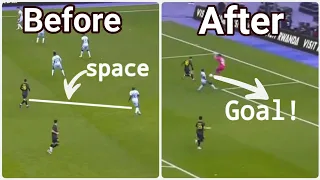 How Messi uses space to beat players...