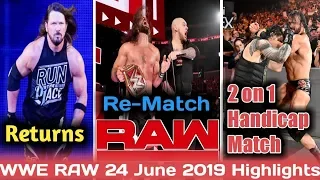 WWE Monday Night RAW 24 June 2019 Highlights Preview ! WWE RAW  06/24/2019 Highlights in Hindi