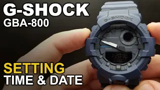 GShock GBA-800 - Setting Time & Date tutorial