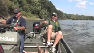 Flying Silver Carp on Wabash River in Indiana