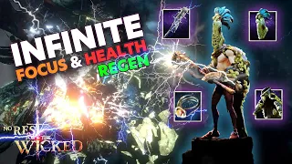 Lightning Cannon Mage Build No Rest for the Wicked INFINITE FOCUS & INFINITE HEALTH Regeneration