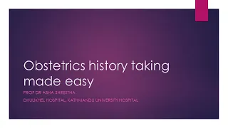 Obstetrics history taking for medical students