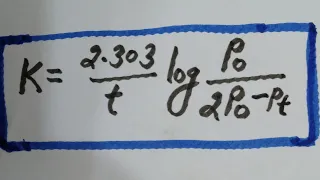 INTEGRATED RATE EQUATION FOR FIRST ORDER GAS PHASE REACTION,CHEMICAL KINETICS,Class12.