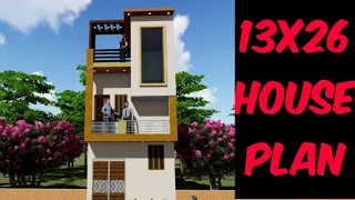 13X26 House Plan II Double Floor House Plan || 3D House Plan Walkthrough Video