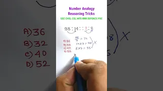 Analogy | Number Analogy | Reasoning Classes for SSC CGL MTS CHSL GD Exam| Missing Number|#shorts