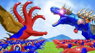 Portal Doors vs Epic Punch Mammoth Dinosaurs Fighting in Animal Revolt Battle Simulator