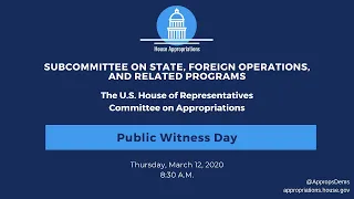 Public Witness Day: State, Foreign Operations Subcommittee (EventID=110526)
