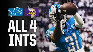 All FOUR interceptions by the Detroit defense | Lions at Vikings