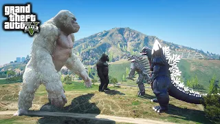 SpaceGodzilla, Mechagodzilla Vs Kong, Giant George - Rampage ( GTA V Mods )