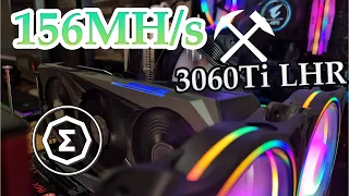 How to get 156MH/s Ergo Mining Settings on 3060 Ti LHR  | Best Overclock for RTX 3060 Ti V2