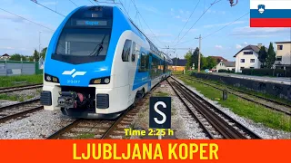 Cab ride Ljubljana-Koper (Slovenian Railway) train drivers view in 4K