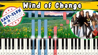 Wind of Change piano tutorial EASY SLOW - Scorpions piano tutorial EASY SLOW