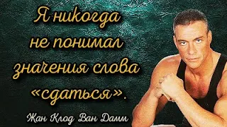 ‌Я никогда не понимал значения слова «сдаться». Жан Клод Ван Дамм.