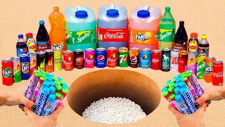 Compilation Rainbow Experiments: Different Eruption - Coca-Cola, Fanta, Mirinda and others vs Mentos