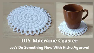 DIY Macrame Coaster | The Easiest Macrame Coaster for Beginners | Boho Table Decor Tutorial
