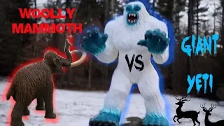 Giant Yeti | Toy Yeti Battles Woolly Mammoth | Toys For Kids | Toy Big Foot | Toy Dinosaur Fights