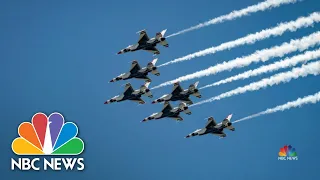 Navy Blue Angels, Air Force Thunderbirds Salute COVID-19 Responders With Flyover | NBC Nightly News