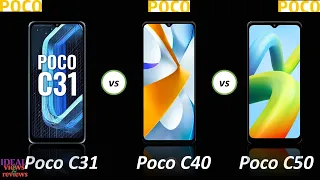 poco c31 vs poco c40 vs poco c50 comparison