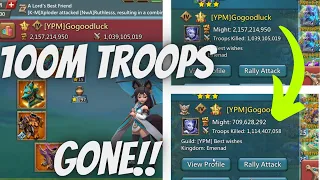 Massive Trap Sleeping 100M Troops GONE!!! | Lords Mobile