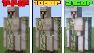 minecraft 144p vs 240p vs 480p vs 720p vs 1080p vs 2k vs 4k