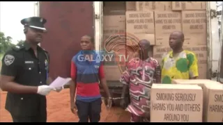 Police parade three suspects for diversion of goods