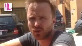 Aaron Paul Of 'Breaking Bad' Meets McNeive Family Tourists In Front Of His House