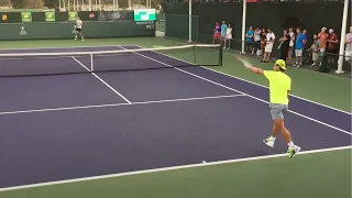 Rafael Nadal & Pablo Carreno Busta | IW Practice (2015)