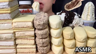 ASMR MAGNUM WHITE CHOCOLATE ICE CREAM DESSERT MUKBANG NUTELLA es krim sorveteアイスクリーム매그넘 초콜릿 아이스크림 먹방