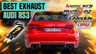 Audi RS3 Exhaust Sound 🔥 Review,Upgrade,Mods,Stock,Bullx,Armytrix,Milltek,AWE,Akrapovic,Remus +