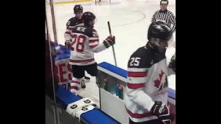 WJC - Team Canada vs Denmark - entrance, warmup and anthem after victory - December 30, 2017