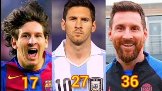 Lionel Messi- transformation from 1 to 36 years