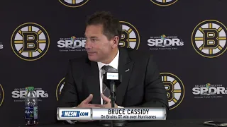 Bruce Cassidy after the Bruins OT win over the Hurricanes