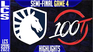 TL vs 100 Highlights Game 4 | Semi-final LCS Playoffs Spring 2022 | Team Liquid vs 100 Thieves G4